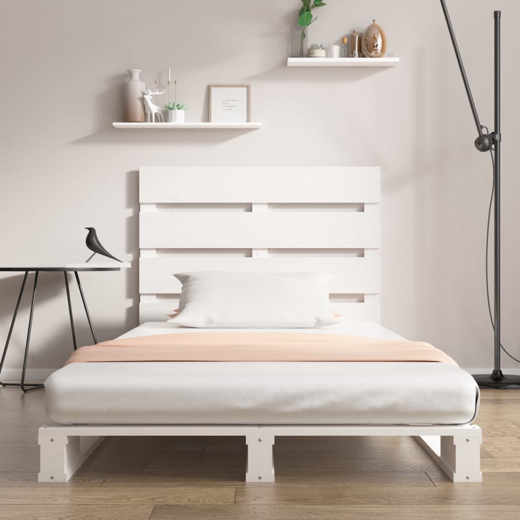 vidaXL Rama łóżka bez materaca, biała, 90x200 cm, lite drewno sosnowe