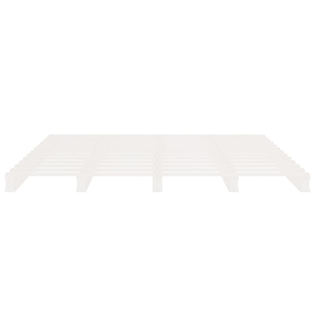 vidaXL Rama łóżka bez materaca, biała, 140x200 cm, lite drewno sosnowe