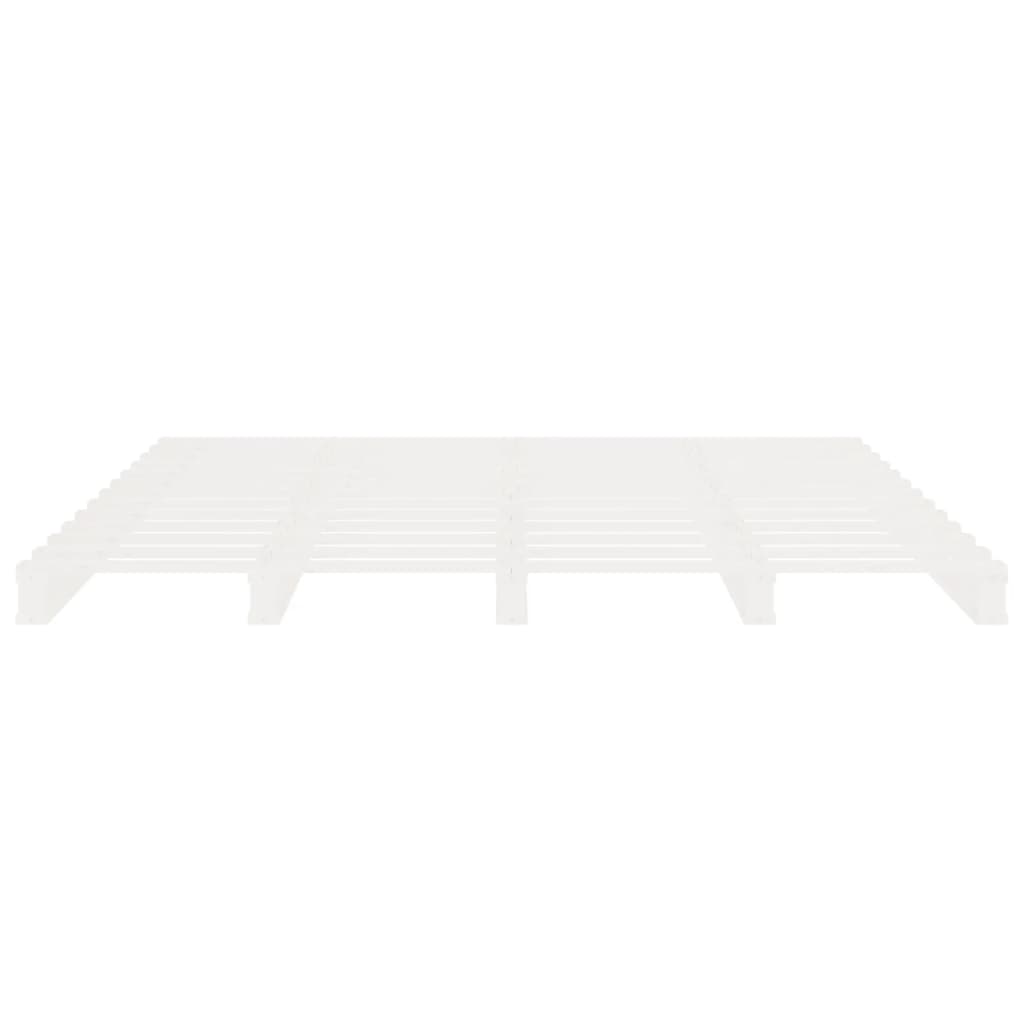vidaXL Rama łóżka bez materaca, biała, 160x200 cm, lite drewno sosnowe