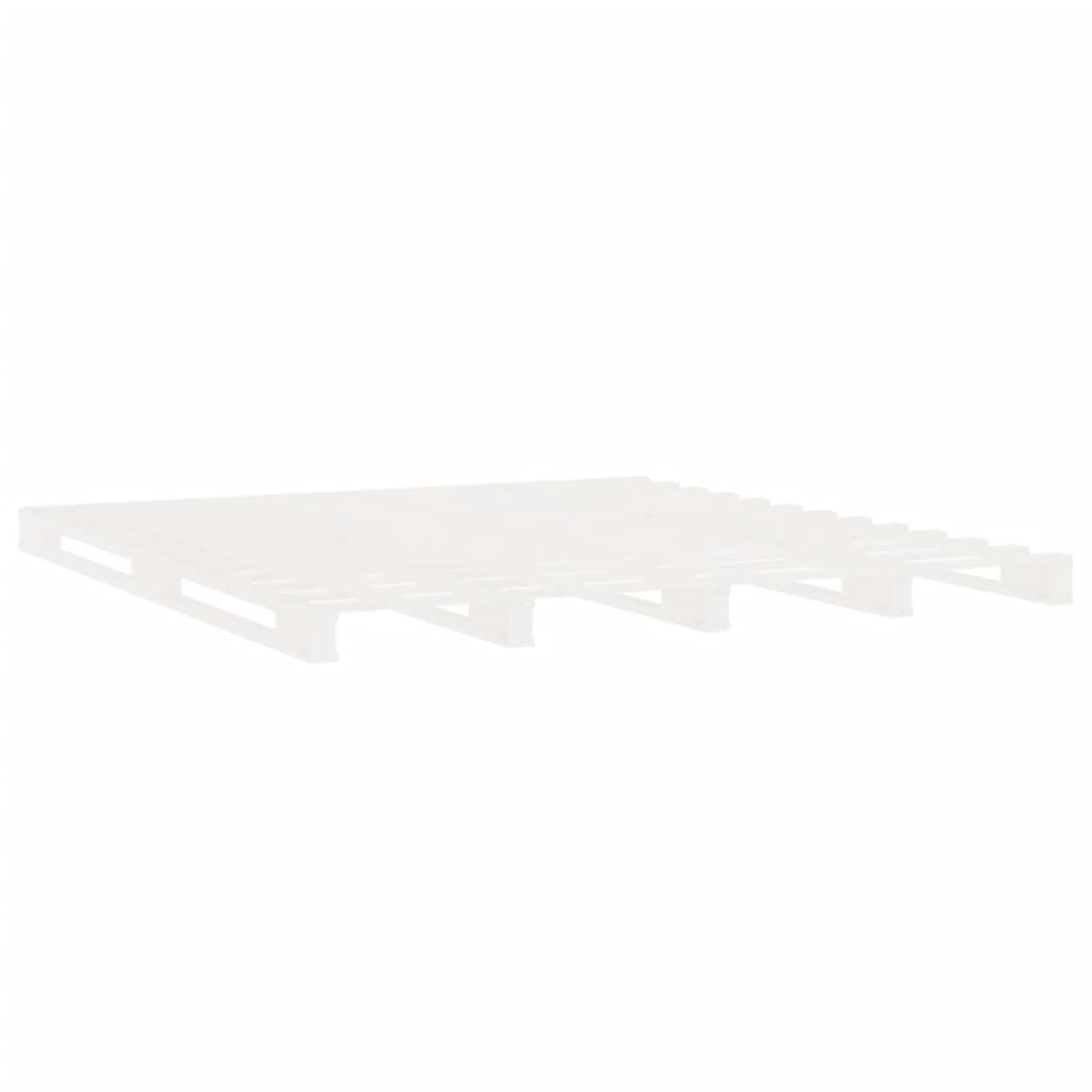 vidaXL Łóżko bez materaca, białe, 200x200 cm, lite drewno sosnowe