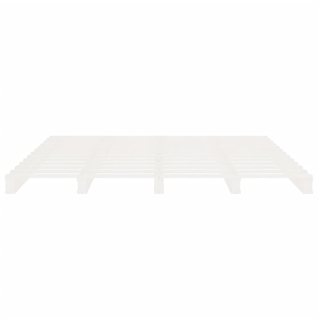 vidaXL Łóżko bez materaca, białe, 200x200 cm, lite drewno sosnowe