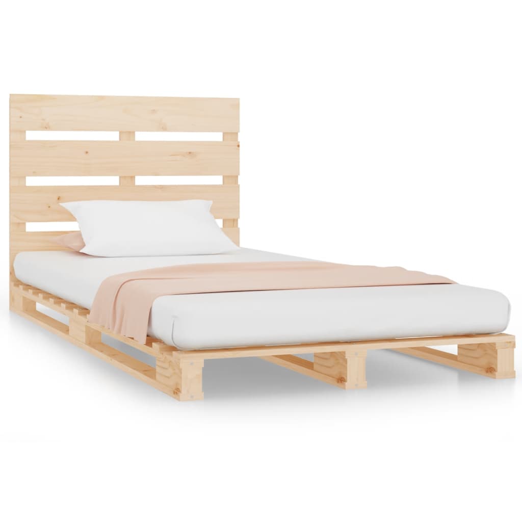 vidaXL Rama łóżka bez materaca, 75x190 cm, lite drewno sosnowe