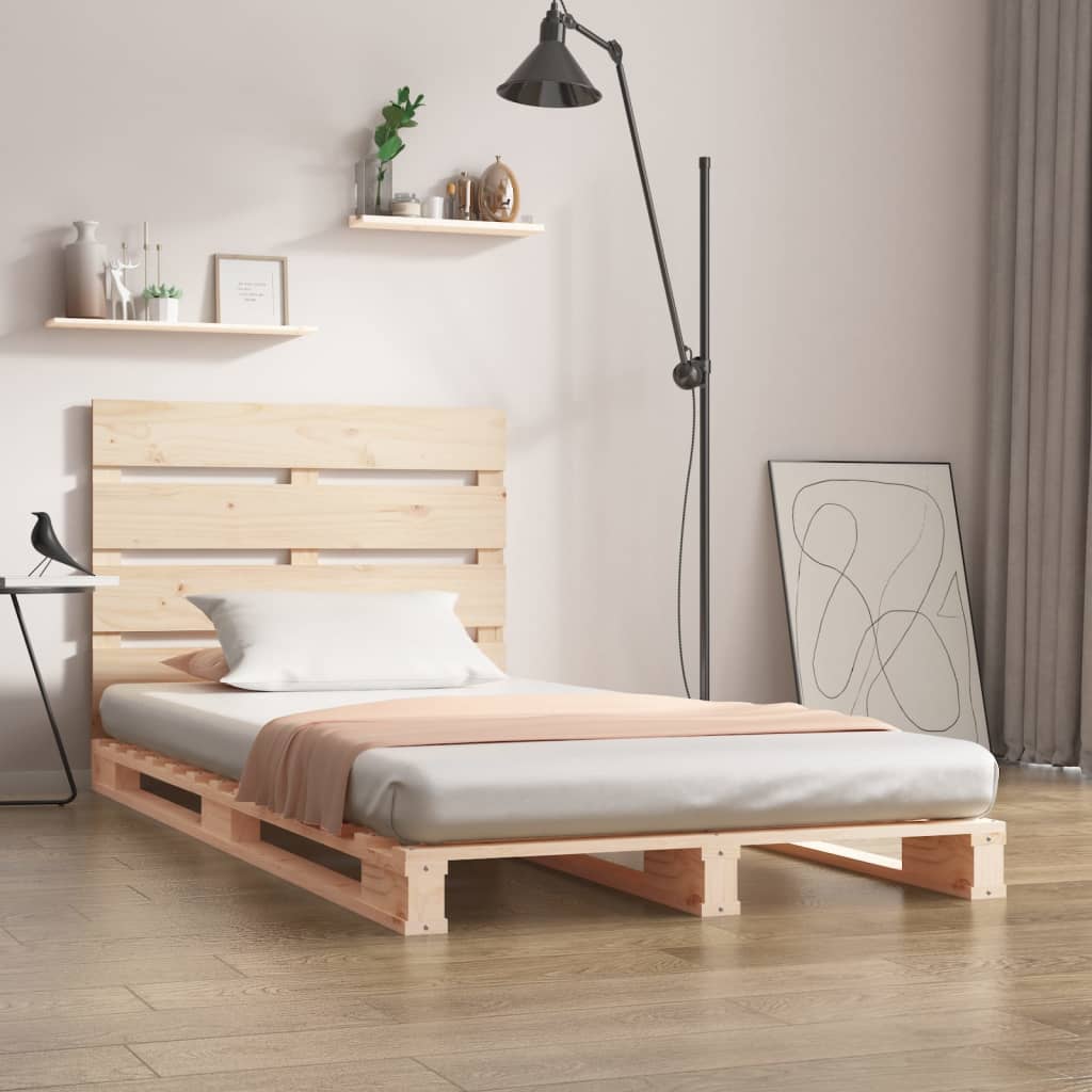 vidaXL Rama łóżka bez materaca, 75x190 cm, lite drewno sosnowe