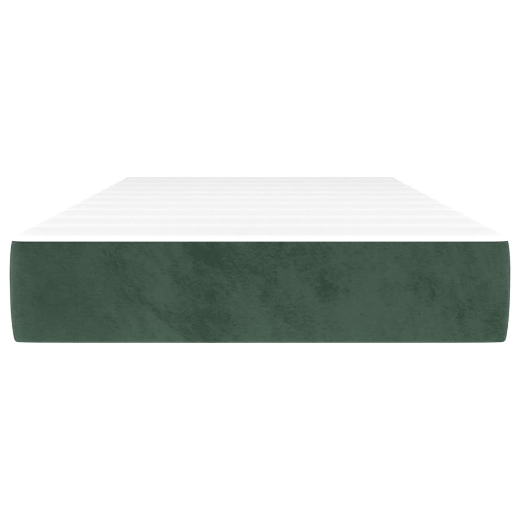 vidaXL Materac kieszeniowy, średnia twardość, ciemnozielony 90x190x20 cm, aksamit