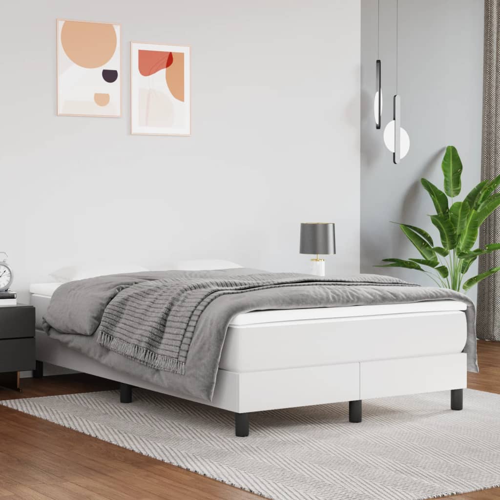 vidaXL Materac kieszeniowy, średnia twardość, biały, 120x200x20 cm, sztuczna skóra