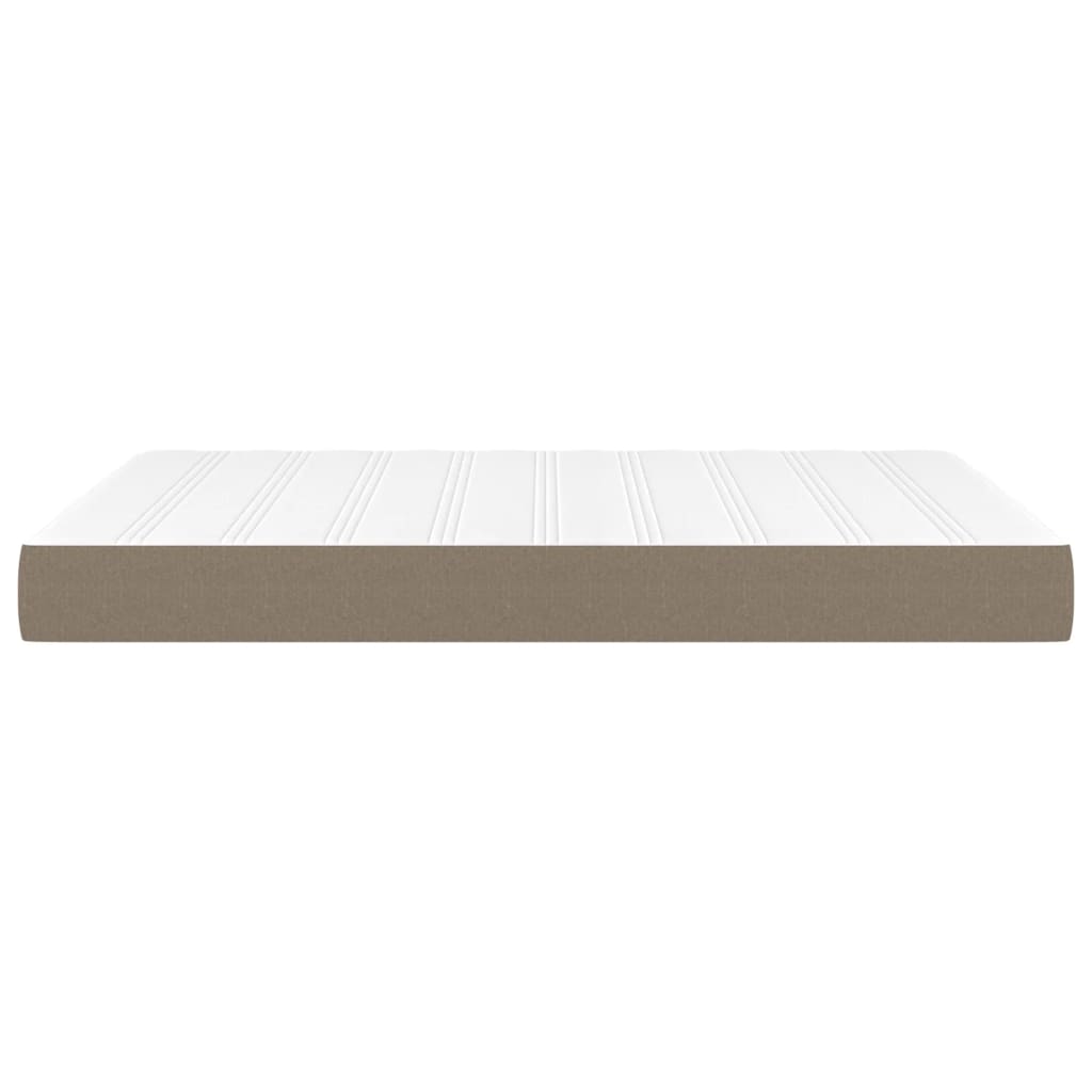 vidaXL Materac kieszeniowy, średnia twardość, taupe, 140x190x20 cm, tkanina