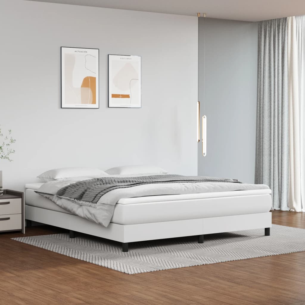 vidaXL Materac kieszeniowy, średnia twardość, biały, 180x200x20 cm, sztuczna skóra