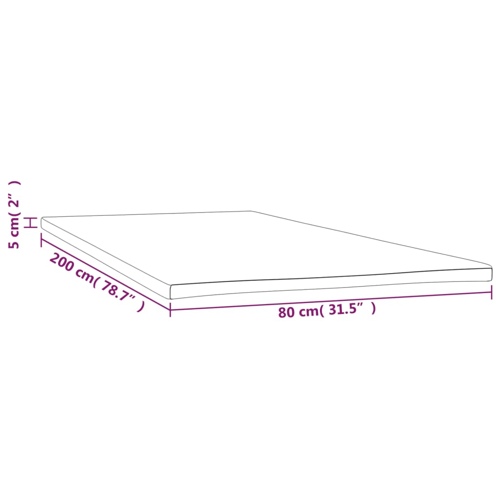 vidaXL Nakładka na materac 80x200x5 cm