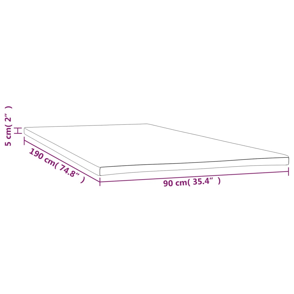 vidaXL Nakładka na materac 90x190x5 cm