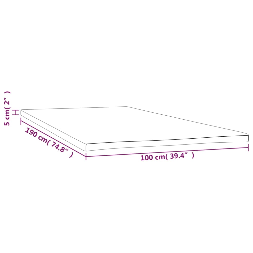 vidaXL Topper na materac, 100x190x5 cm