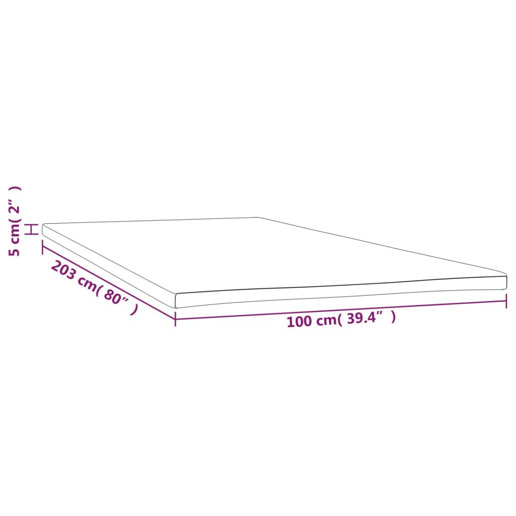 vidaXL Topper na materac, 100x203x5 cm