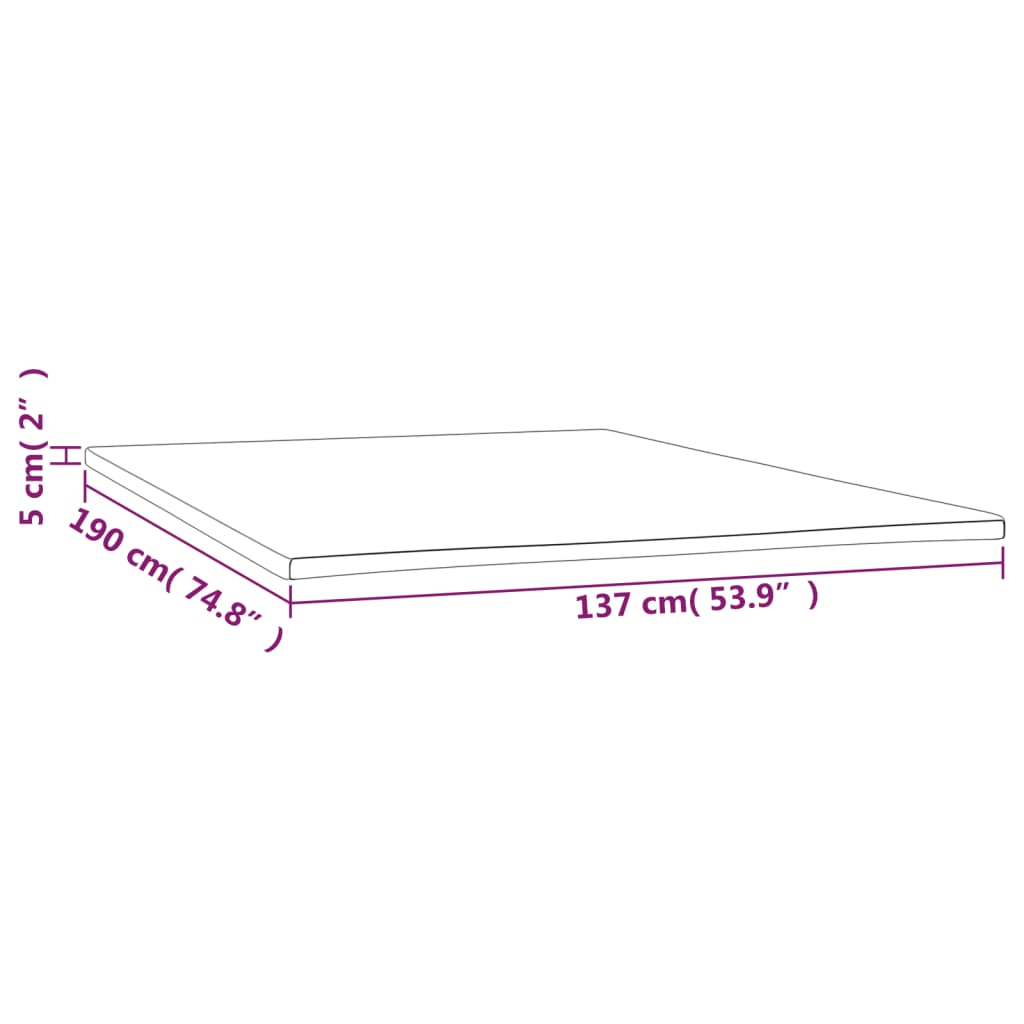 vidaXL Topper na materac, 137x190x5 cm