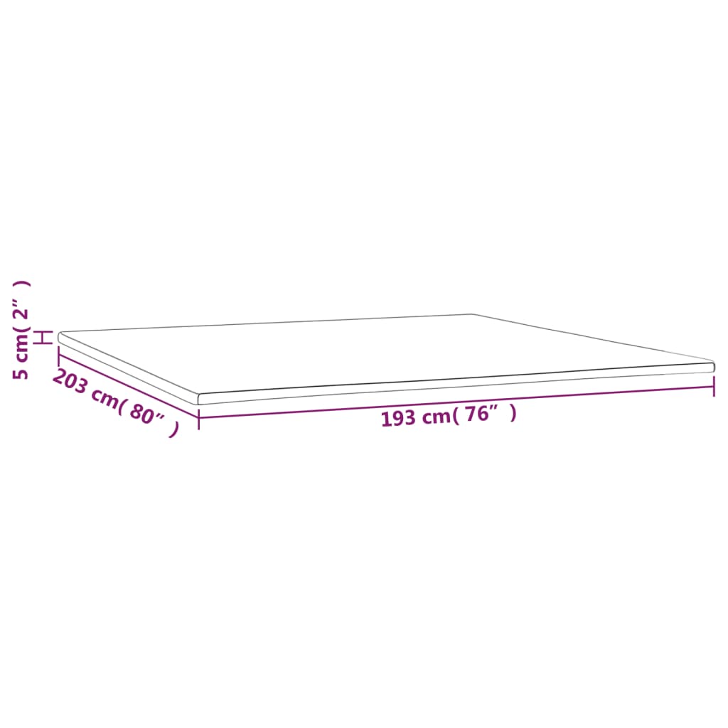 vidaXL Topper na materac, 193x203x5 cm