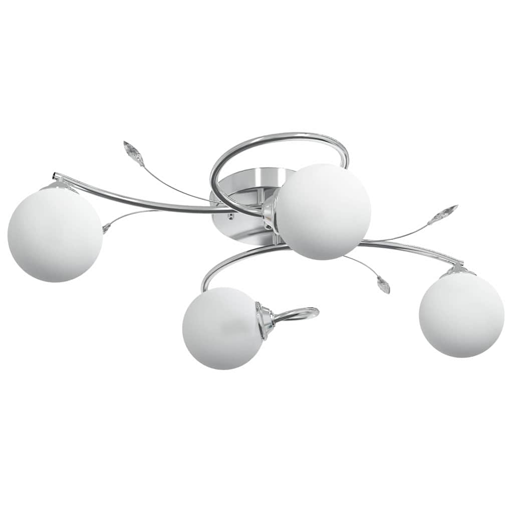 vidaXL Lampa sufitowa, okrągłe szklane klosze, 4 żarówki LED, G9