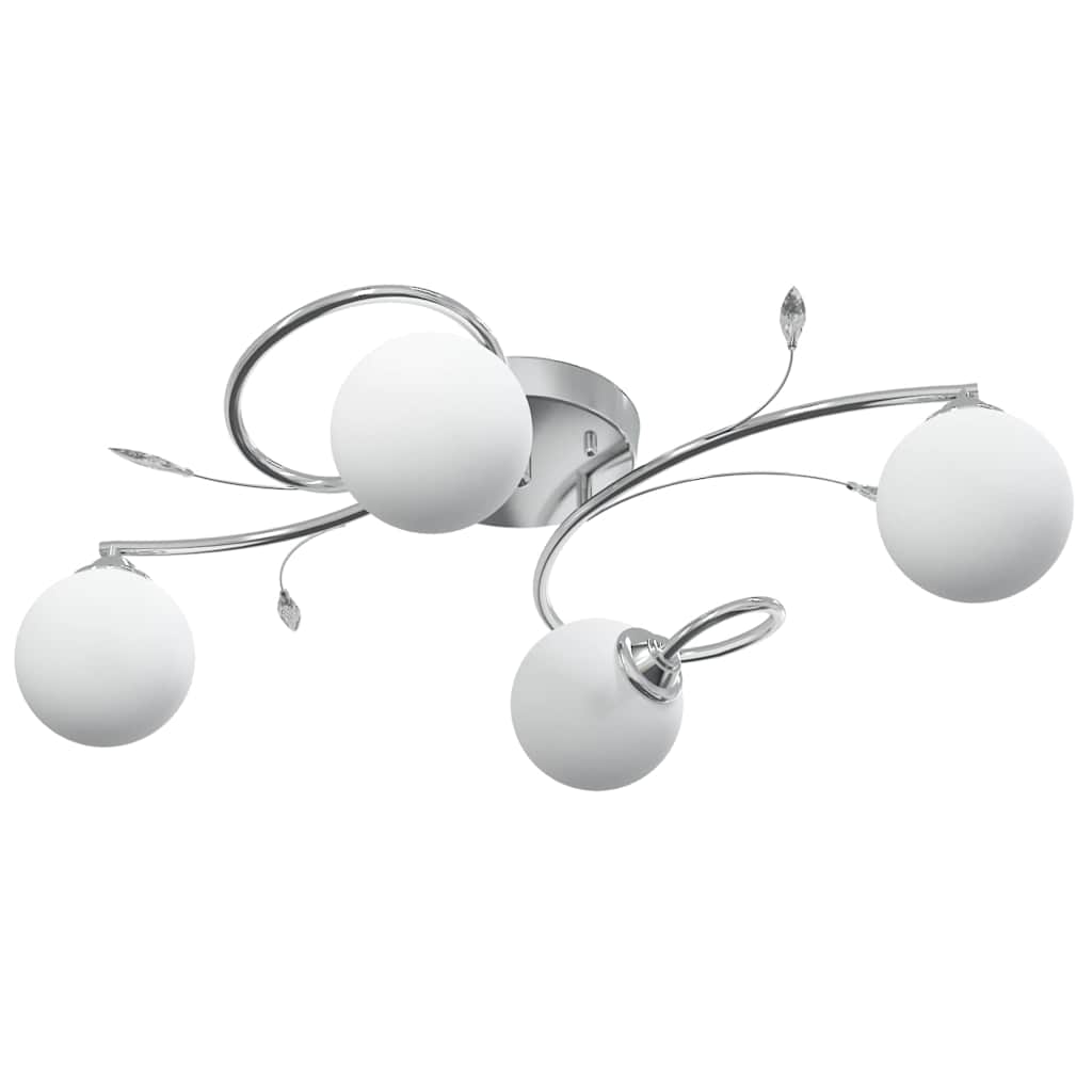 vidaXL Lampa sufitowa, okrągłe szklane klosze, 4 żarówki LED, G9