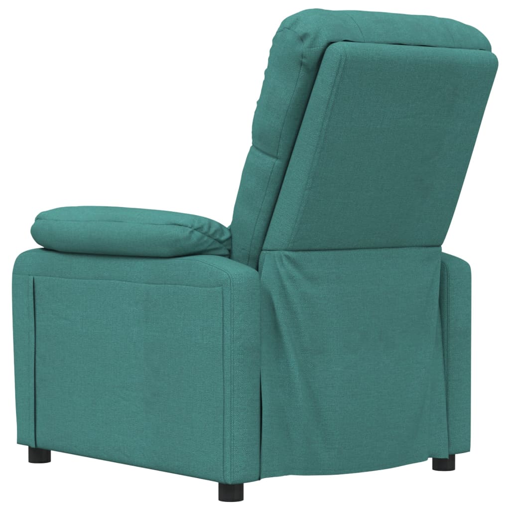 vidaXL Fotel rozkładany, ciemnozielony, tapicerowany tkaniną