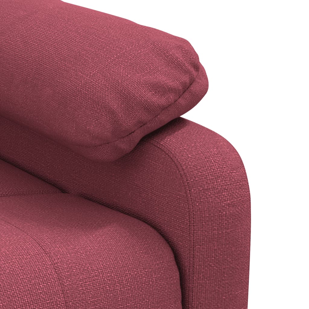vidaXL Fotel z masażem, winna czerwień, tkanina