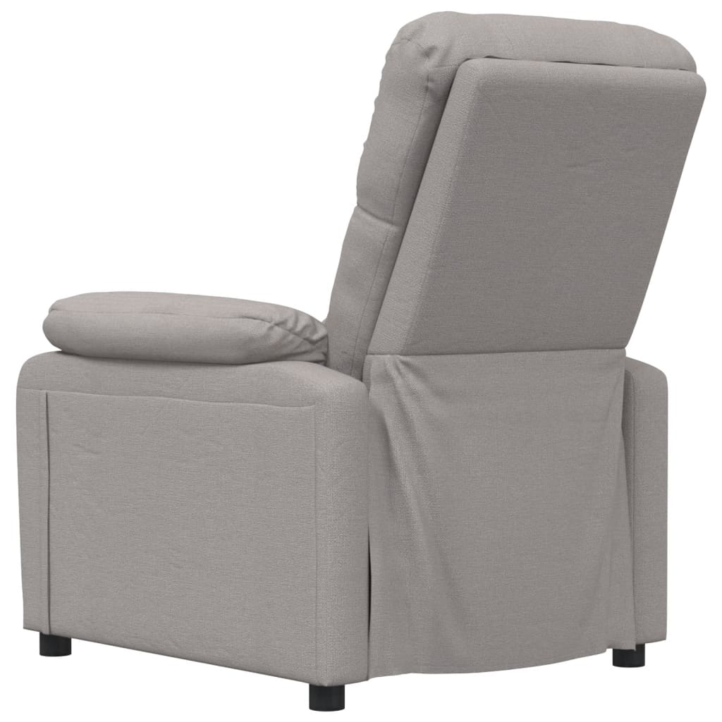 vidaXL Fotel masujący, taupe, tkanina