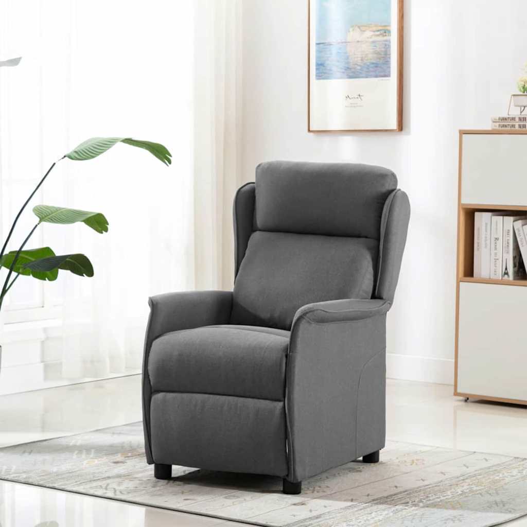 vidaXL Fotel do masażu Jasnoszary 93.5 x 67.5 x 101.5 cm tkanina