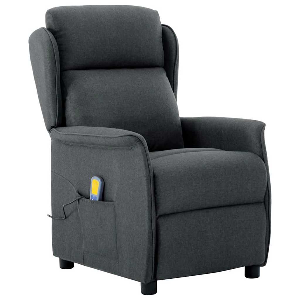 vidaXL Fotel do masażu Ciemnoszary 93.5 x 67.5 x 101.5 cm tkanina