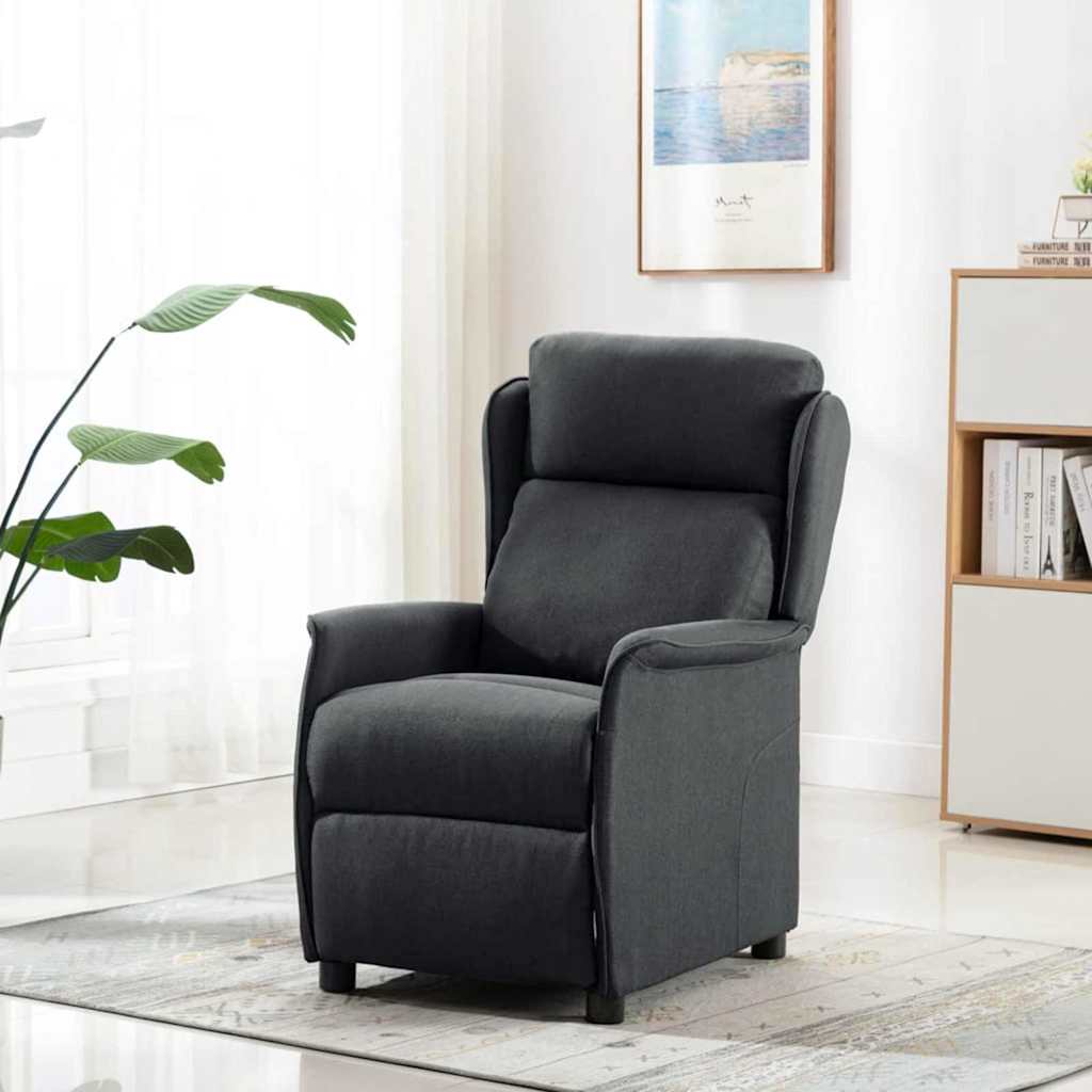 vidaXL Fotel do masażu Ciemnoszary 93.5 x 67.5 x 101.5 cm tkanina