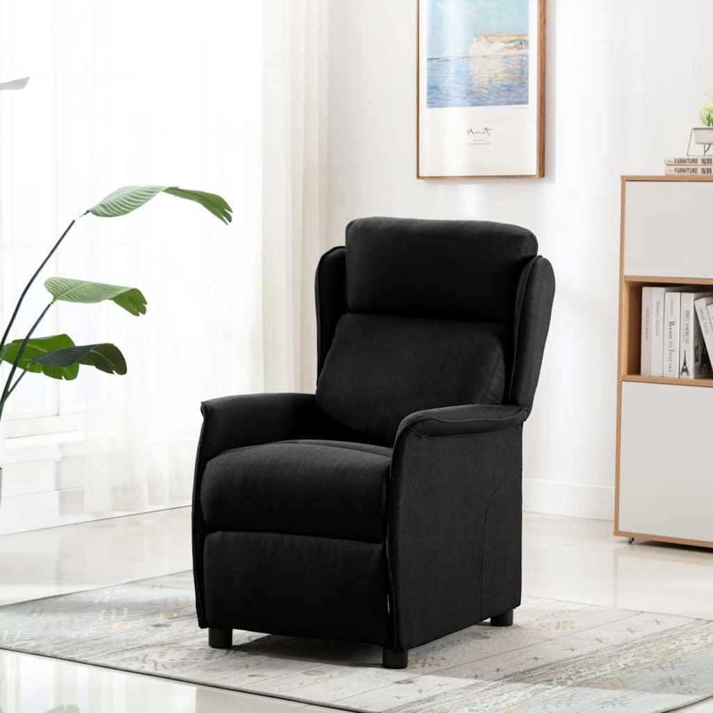 vidaXL Fotel do masażu Czarny 93.5 x 67.5 x 101.5 cm tkanina