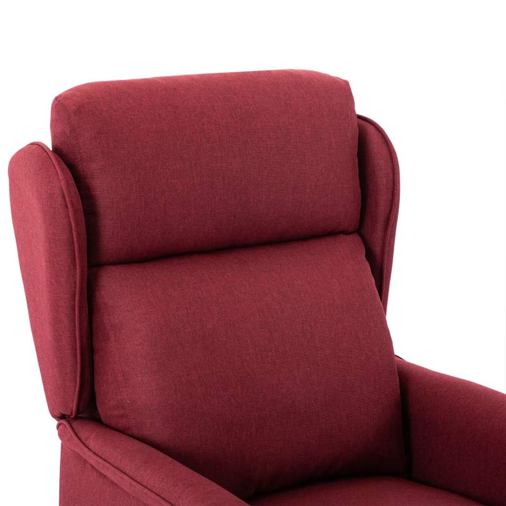vidaXL Fotel do masażu z poduszką Wino 93.5 x 67.5 x 101.5 cm tkanina