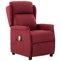 vidaXL Fotel do masażu z poduszką Wino 93.5 x 67.5 x 101.5 cm tkanina