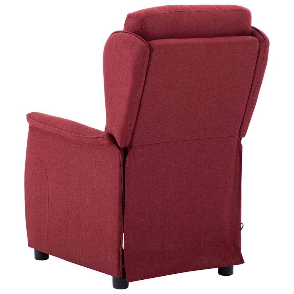 vidaXL Fotel do masażu z poduszką Wino 93.5 x 67.5 x 101.5 cm tkanina