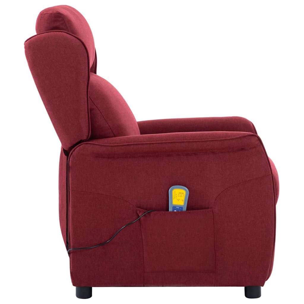 vidaXL Fotel do masażu z poduszką Wino 93.5 x 67.5 x 101.5 cm tkanina