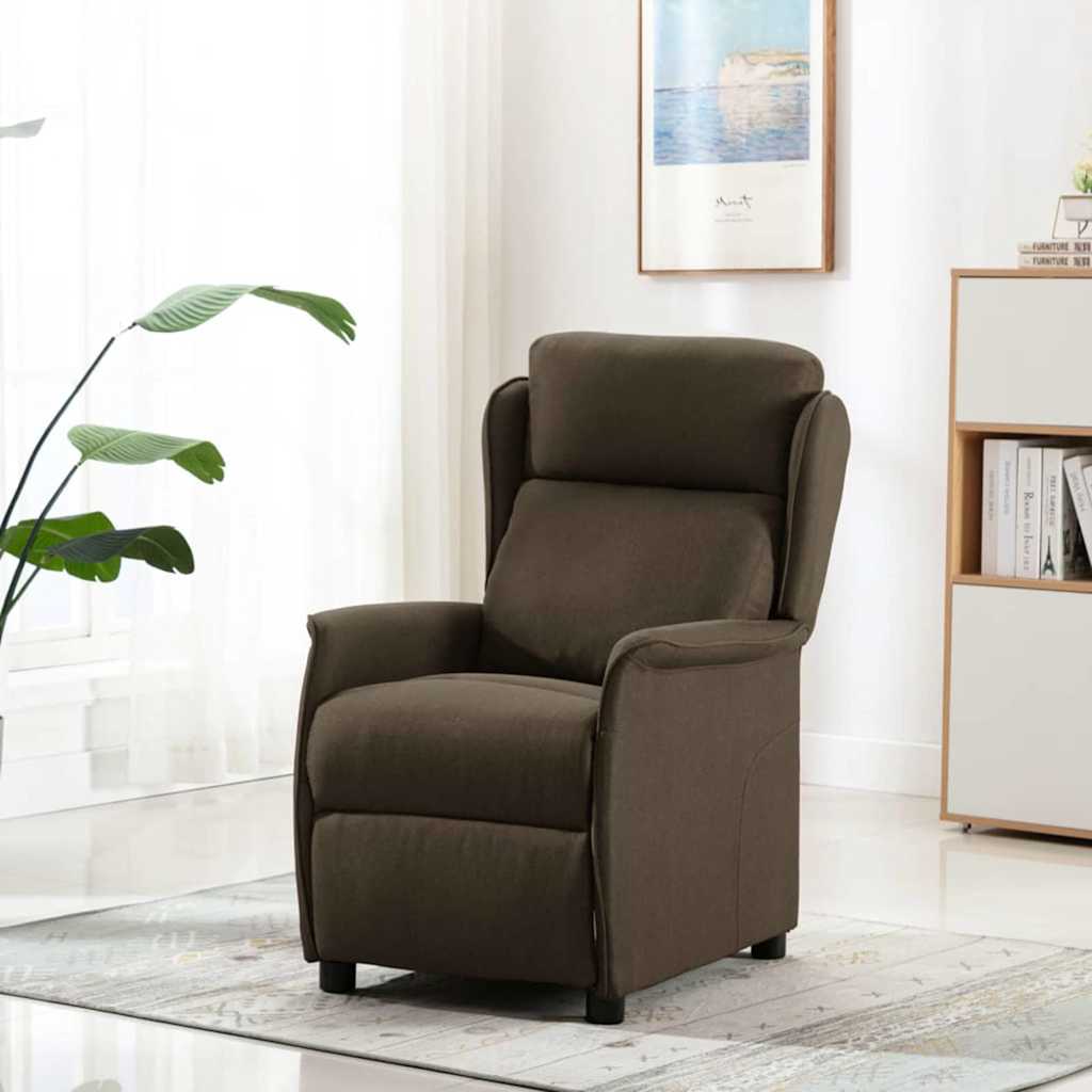 vidaXL Fotel do masażu Brązowy 93.5 x 67.5 x 101.5 cm tkanina