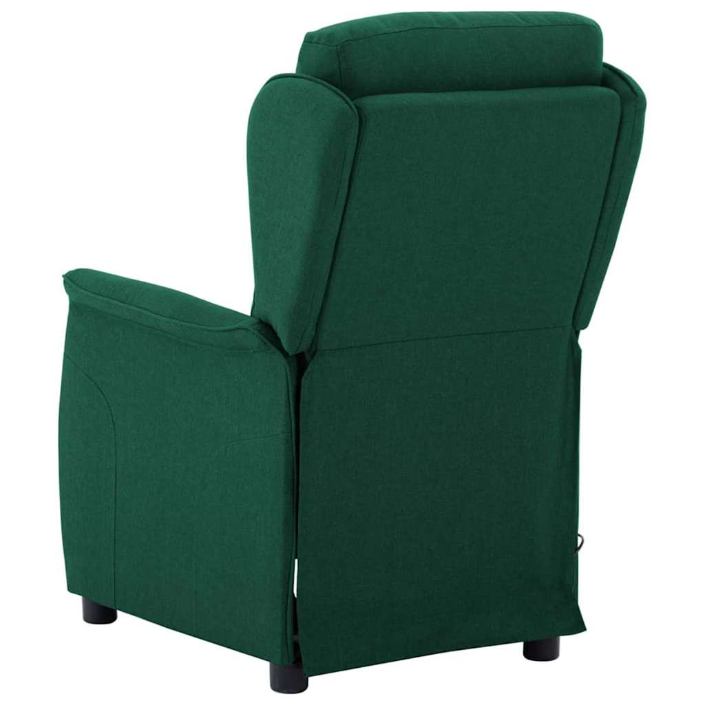vidaXL Fotel do masażu Ciemna zieleń 93.5 x 67.5 x 101.5 cm tkanina