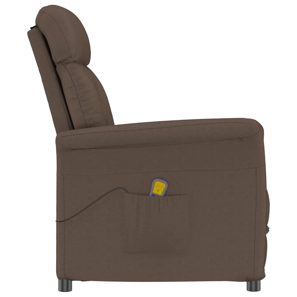 vidaXL Fotel do masażu Brązowy 96.5 x 70.5 x 95 cm Mikrofibra