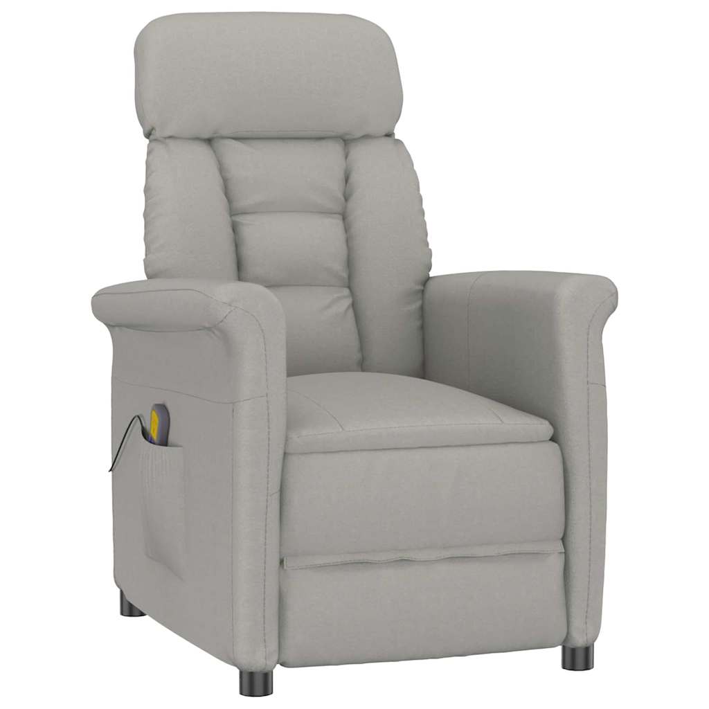 vidaXL Fotel do masażu Jasnoszary 96.5 x 70.5 x 95 cm Mikrofibra
