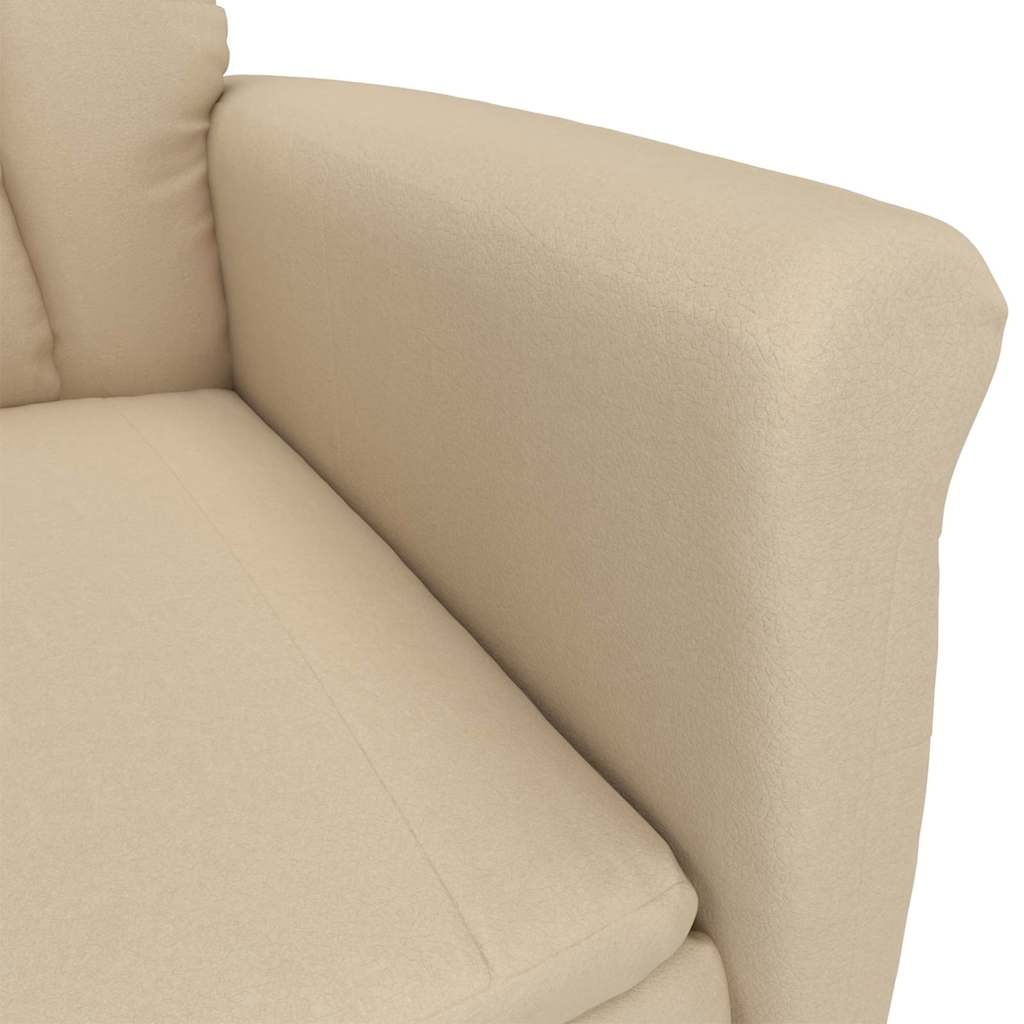 vidaXL Fotel do masażu Kremowy 96.5 x 70.5 x 95 cm Mikrofibra