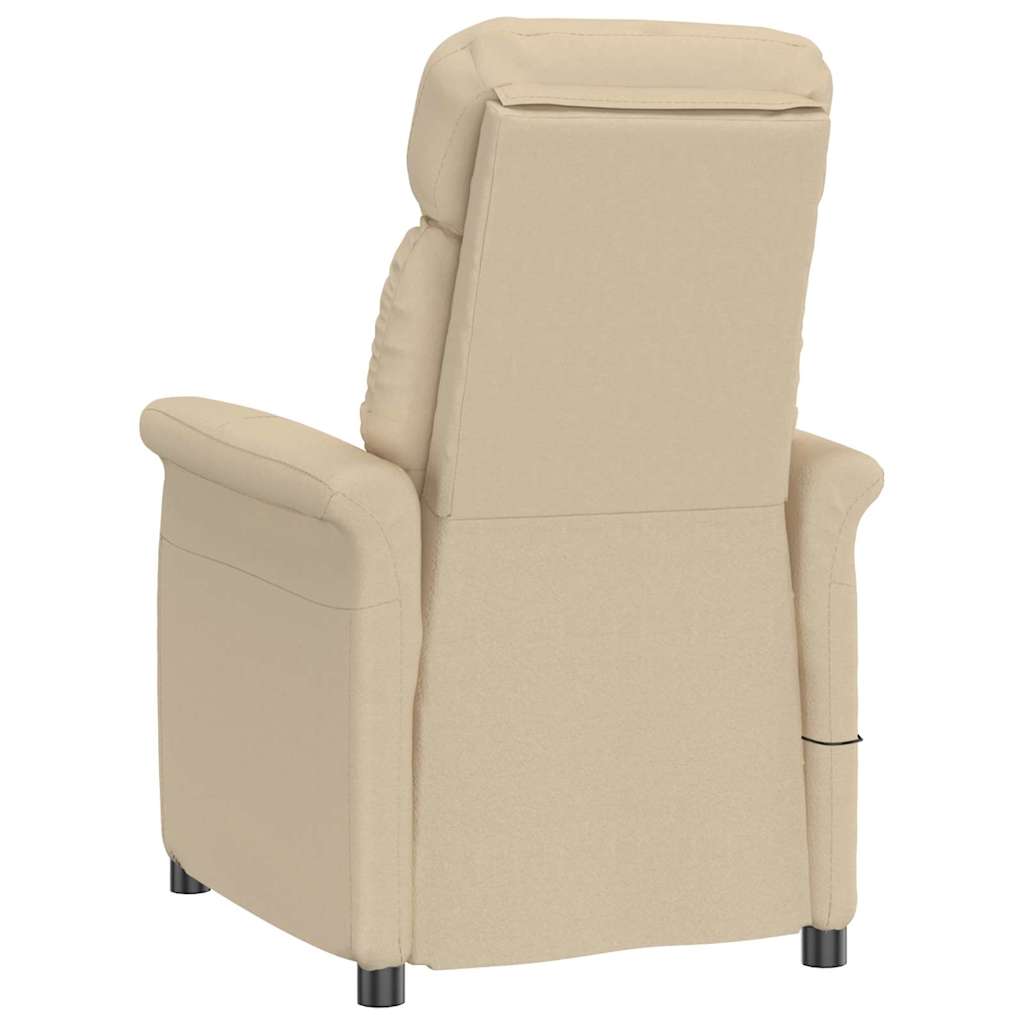 vidaXL Fotel do masażu Kremowy 96.5 x 70.5 x 95 cm Mikrofibra