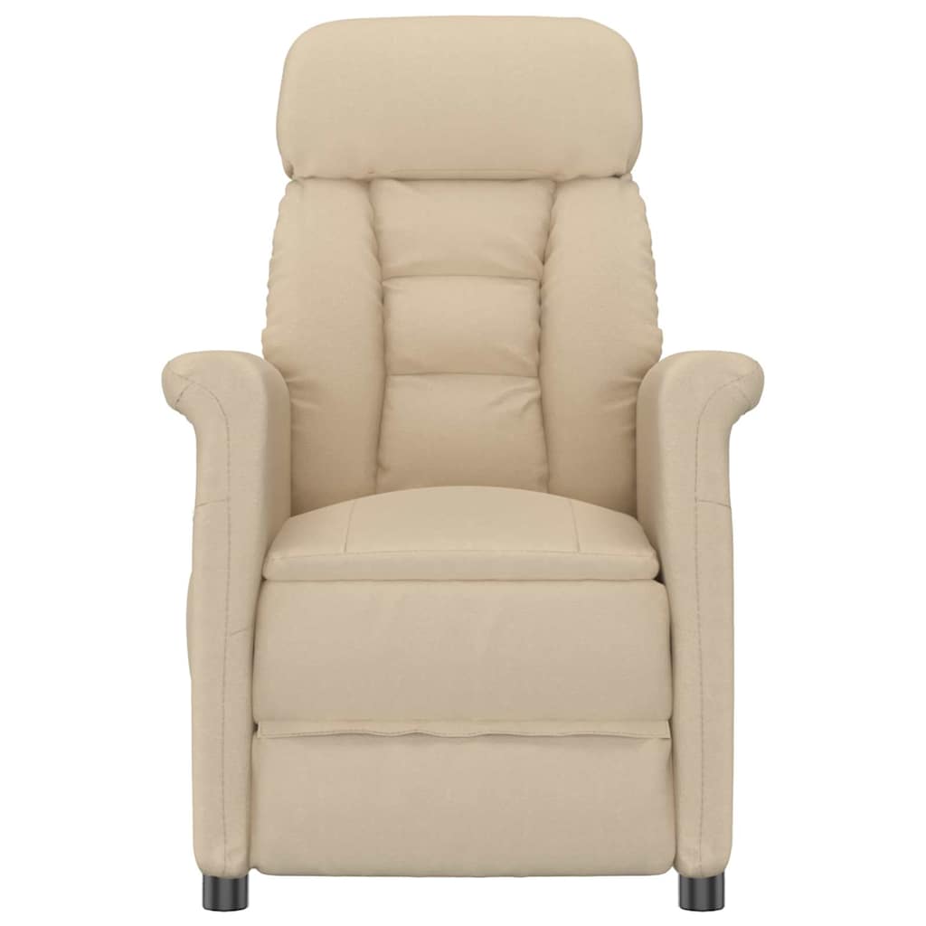 vidaXL Fotel do masażu Kremowy 96.5 x 70.5 x 95 cm Mikrofibra