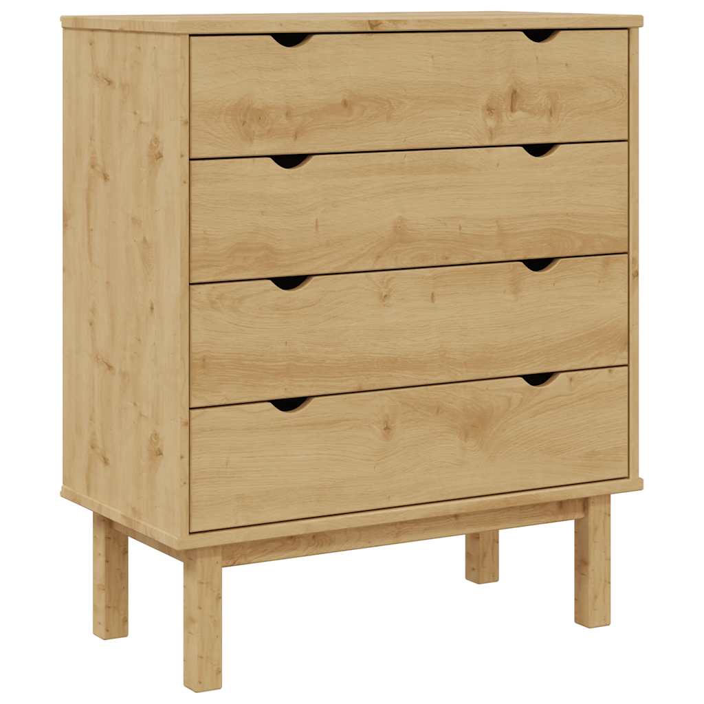 vidaXL Komoda OTTA, 76,5x39,5x90 cm, lite drewno sosnowe