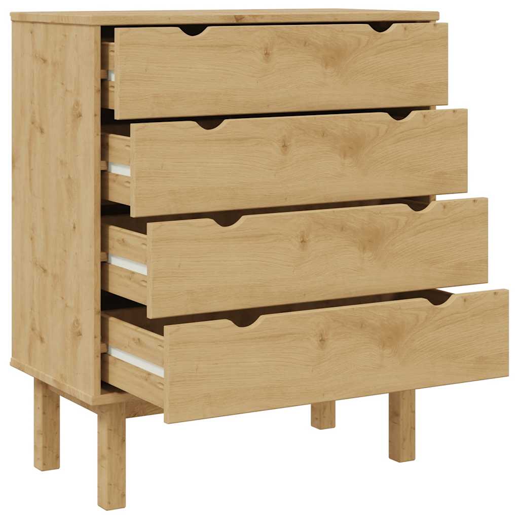vidaXL Komoda OTTA, 76,5x39,5x90 cm, lite drewno sosnowe