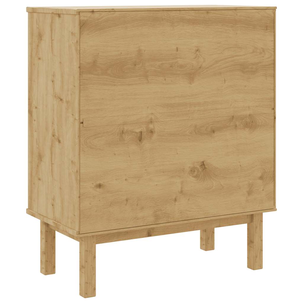 vidaXL Komoda OTTA, brązowo-biała, 76,5x39,5x90 cm, drewno sosnowe