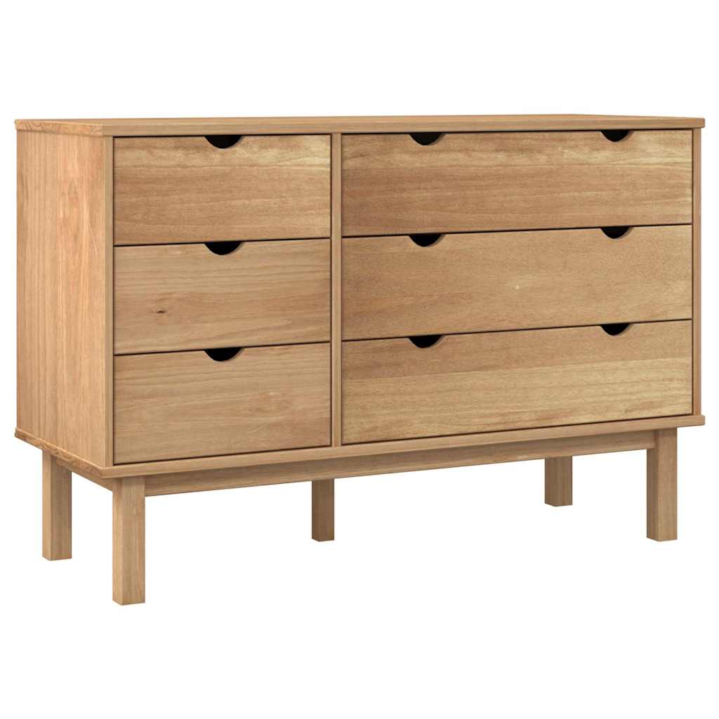 vidaXL Szafka z szufladami OTTA, 111x43x73,5 cm, lite drewno sosnowe