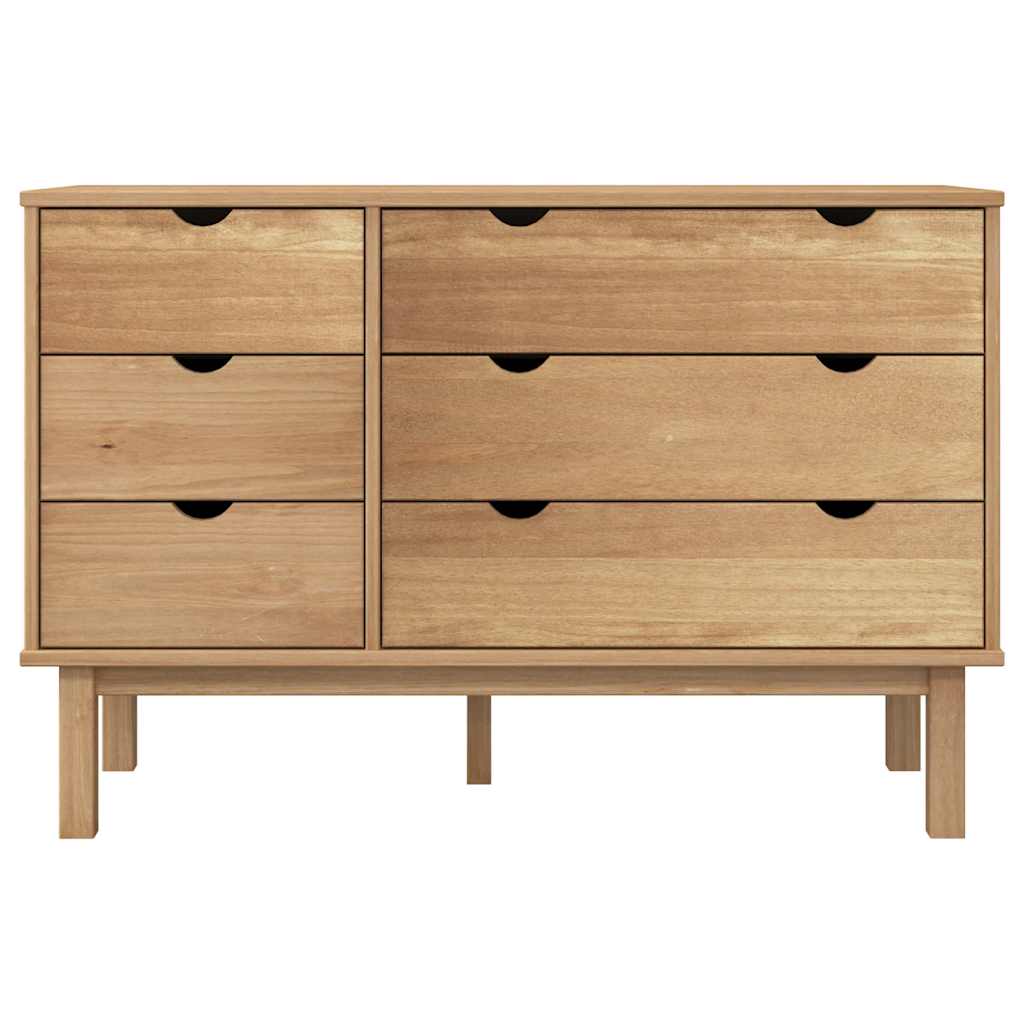 vidaXL Szafka z szufladami OTTA, 111x43x73,5 cm, lite drewno sosnowe