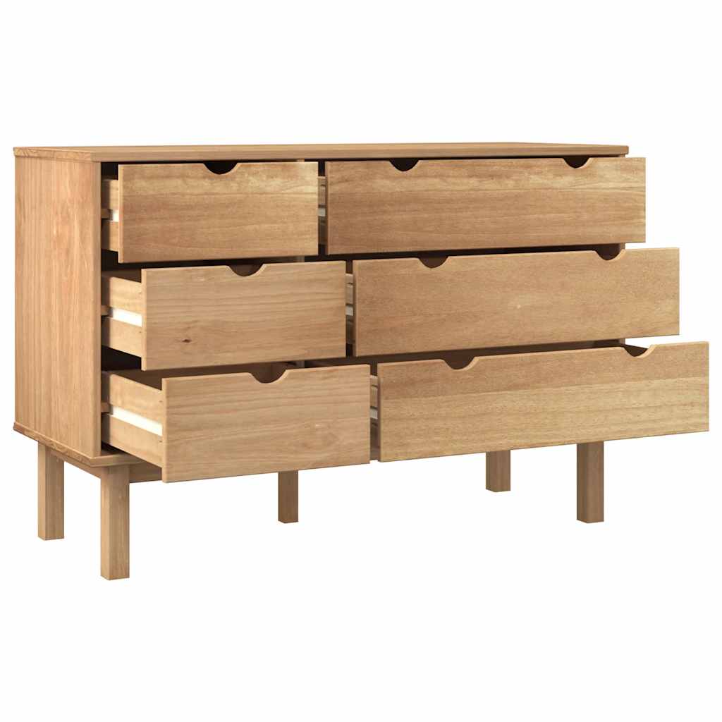vidaXL Szafka z szufladami OTTA, 111x43x73,5 cm, lite drewno sosnowe