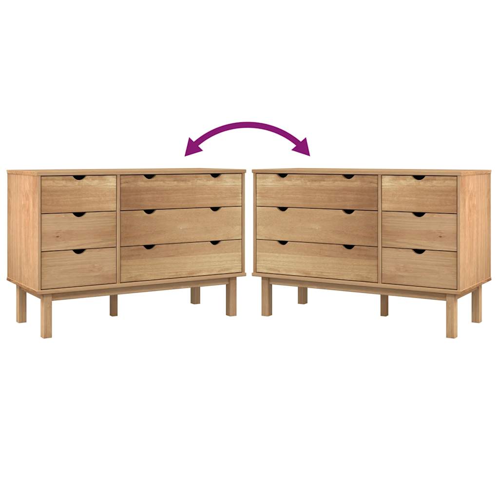 vidaXL Szafka z szufladami OTTA, 111x43x73,5 cm, lite drewno sosnowe