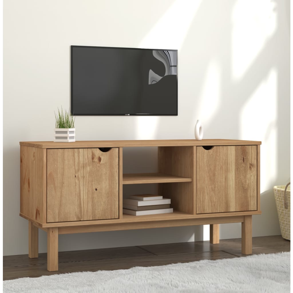 vidaXL Szafka pod TV OTTA, 113,5x43x57 cm, lite drewno sosnowe