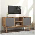 vidaXL Szafka pod TV OTTA, brązowo-szara 113,5x43x57 cm, sosna