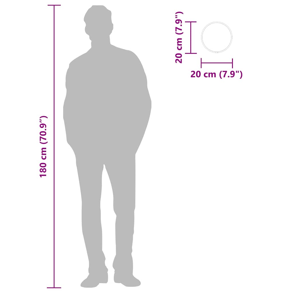 vidaXL Lustro ścienne, srebrne, Ø 20 cm, okrągłe