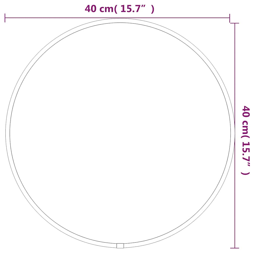 vidaXL Lustro ścienne, srebrne, Ø 40 cm, okrągłe