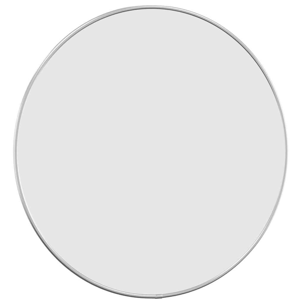 vidaXL Lustro ścienne, srebrne, Ø 50 cm, okrągłe