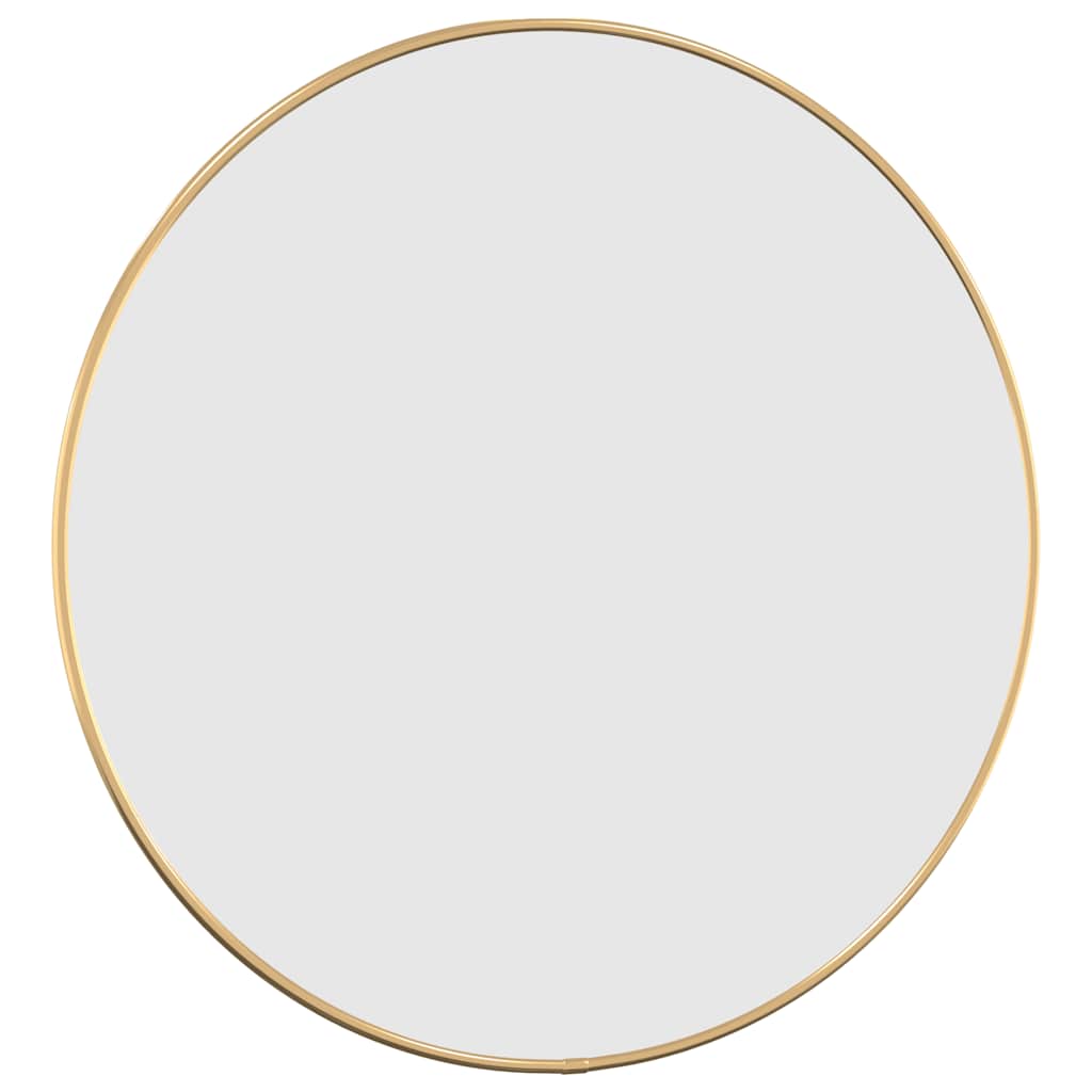 vidaXL Lustro ścienne, złote, Ø 50 cm, okrągłe